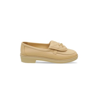 CHANEL QUILTED LEATHER CC TURNLOCK LOAFERS 